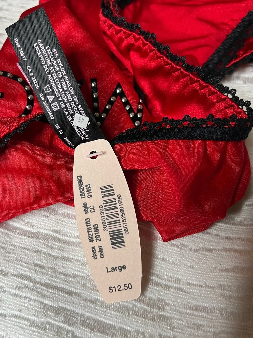 NWT Rare HTF Victoria’s Secret Sexy Little Things Panties Size L Red Black
